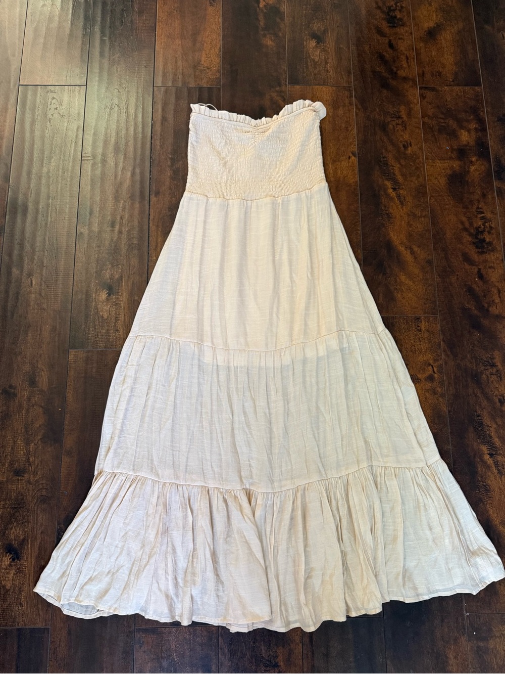 Love Tree Strapless Tiered Maxi Dress - Cream